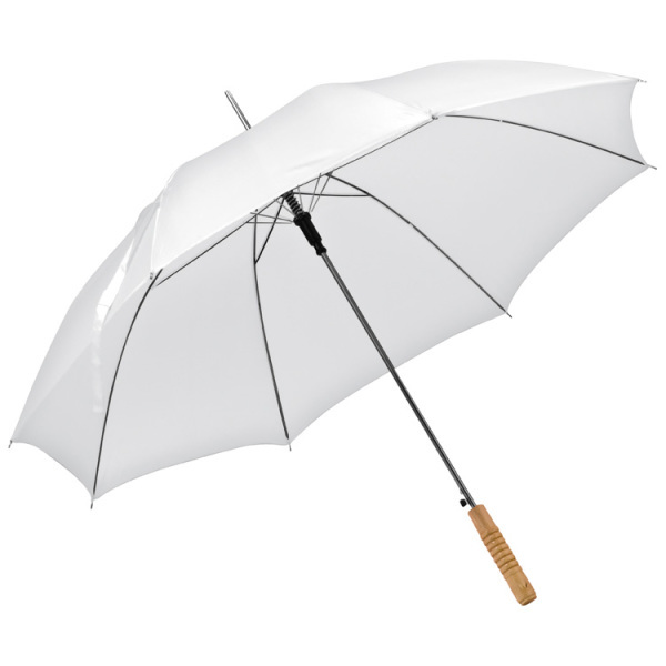 Cleo automatische paraplu met rechte houten handvat