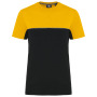 Ecologisch tweekleurig uniseks T-shirt met korte mouwen Black / Yellow 3XL