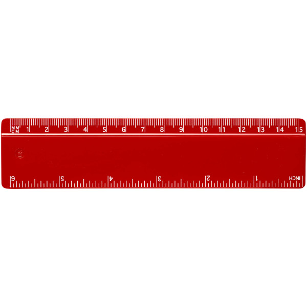 Renzo 15 cm kunststof liniaal - Rood