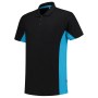Poloshirt Bicolor Borstzak 202002 Black-Turquoise XXL