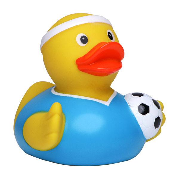 Squeaky duck soccer player