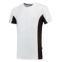 T-shirt Bicolor Borstzak 102002 White-Darkgrey 4XL