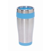 Dubbelwandige isoleerbeker LUNGO blauw, zilver