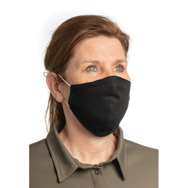 Reusable 2-ply cotton face mask, black
