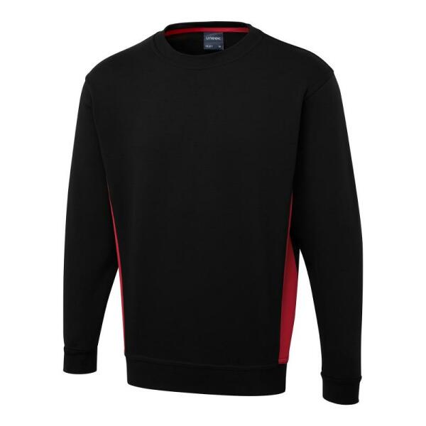 Two Tone Crew New Sweatshirt - 2XL - Black/Red