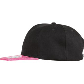 Bronx Glitter Flat Peak Snapback Cap Black / Pink One Size