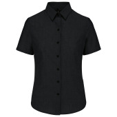 Dames Oxford blouse korte mouwen Black 4XL