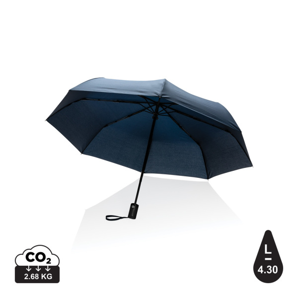 21" Impact AWARE™ RPET 190T auto open/dicht paraplu, donkerblauw