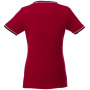 Elbert piqué dames t-shirt met korte mouwen - Rood/Navy/Wit - XL