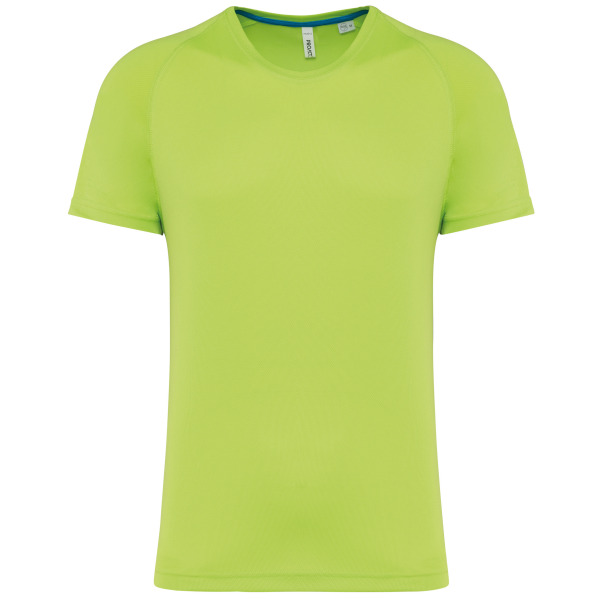 Gerecycled herensport-T-shirt met ronde hals Lime S