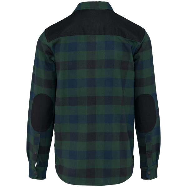 Geruit heren overhemd met zakken Forest Green / Navy Checked / Black 5XL