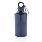 Aluminium genanvendelig sportsflaske med karabinkrog, blå
