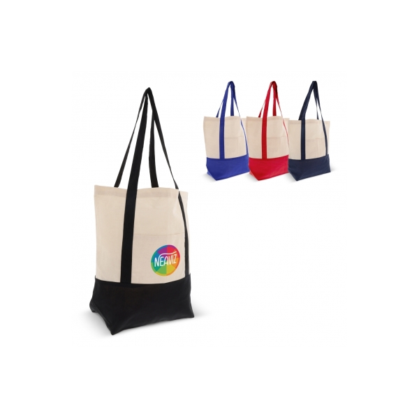 Shopping bag OEKO-TEX® cotton 140g/m² 40x10x35cm - Black