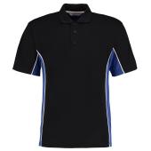 Track Poly/Cotton Piqué Polo Shirt, Black/Royal Blue, M, Kustom Kit