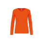Damessportshirt Lange Mouwen Fluorescent Orange XL