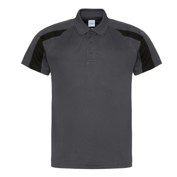 AWDis Cool Contrast Polo Shirt, Charcoal/Jet Black, L, Just Cool