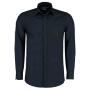 Long Sleeve Tailored Poplin Shirt, Dark Navy, 15.5, Kustom Kit