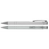 Aluminium balpen 2 chroom ringen wit