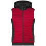 Ladies' Padded Hybrid Vest - red-melange/black - S
