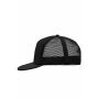 MB6207 5 Panel Flat Peak Cap - black/black - one size