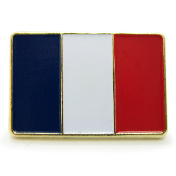 France Metal Flag Pin (Rectangular)