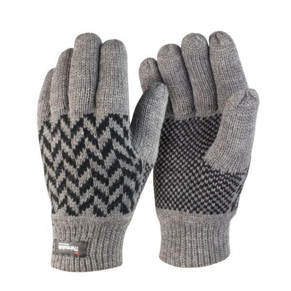 Result Pattern Thinsulate™ Gloves, Grey/Black, L/XL, Result Winter Essentials