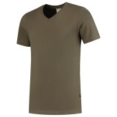 T-shirt V Hals Fitted 101005 Army XL