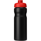 Baseline® Plus 650 ml drikkeflaske med fliplåg - Ensfarvet sort/Rød