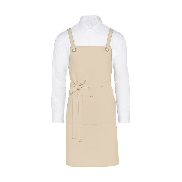 PROVENCE - Crossover Eyelets Bib Apron with Pocket