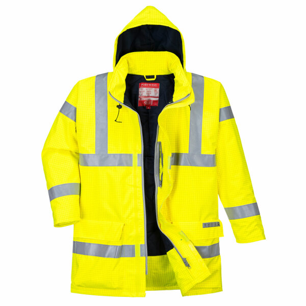 Bizflame Rain Hi-Vis Antistatic FR Jacket Yellow