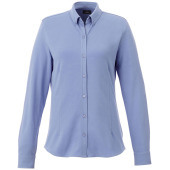 Bigelow piqué dames blouse met lange mouwen - Lichtblauw - XS