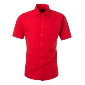 Men's Shirt Shortsleeve Poplin - tomato - 4XL