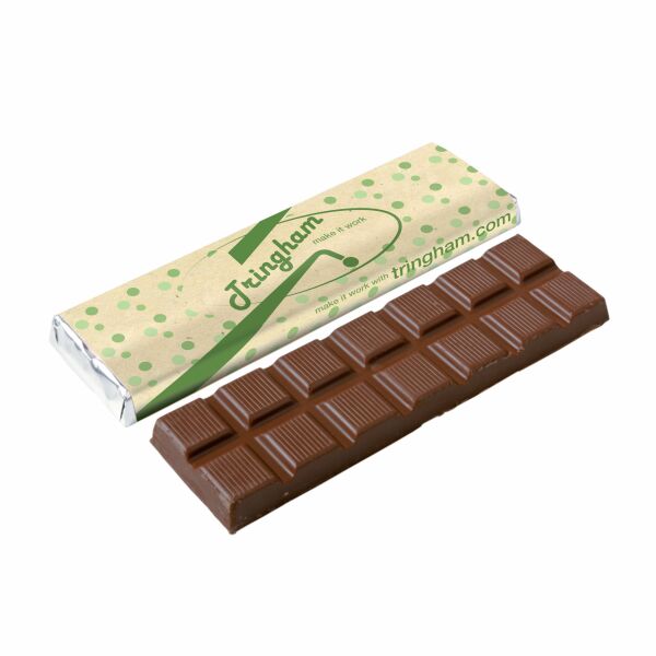 Chocolate bar with recycled paper