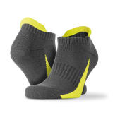 3-Pack Sneaker Socks - Grey/Lime - S/M
