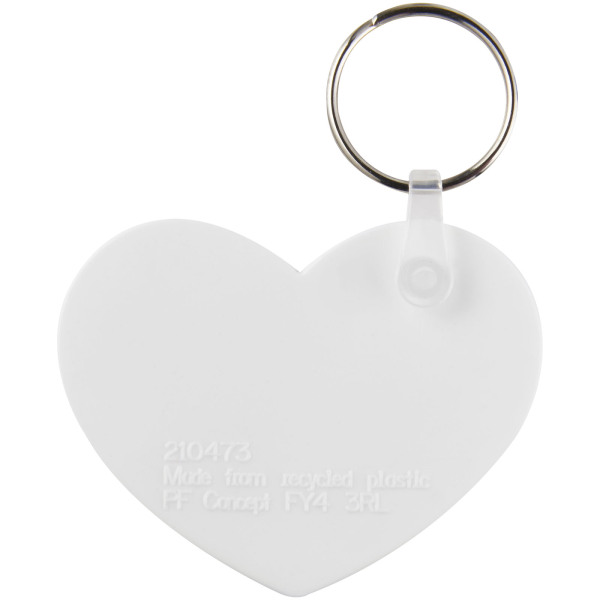 Tait heart-shaped recycled keychain - White