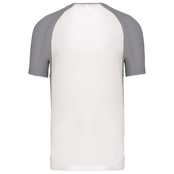 Tweekleurig sport-t-shirt unisex White / Fine Grey XS