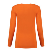 L&S T-shirt Crewneck cot/elast LS for her orange L