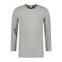 L&S T-shirt Crewneck cot/elast LS for him grey heather XXL