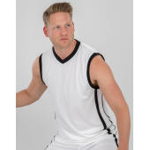Men's Quick Dry Basketball Top - White/Black - 4XL