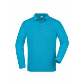 Men's Workwear Polo Pocket Longsleeve - turquoise - XL