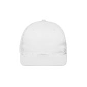 MB6240 6 Panel Flat Peak Cap - white/white - one size