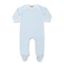 Contrast Long Sleeved Sleepsuit Pale Blue / White 6/12M