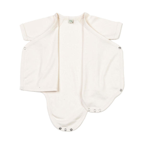 Baby Kimono Bodysuit - White - 0-3