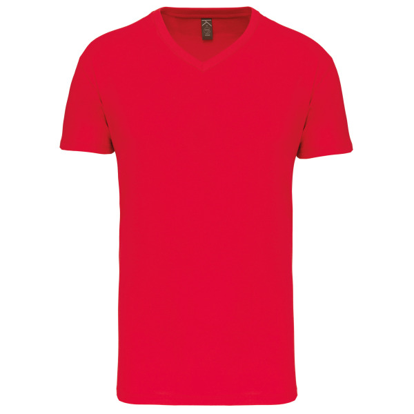 Heren-t-shirt BIO150 V-hals Red S