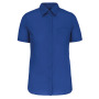 Overhemd in onderhoudsvriendelijk polykatoen-popeline korte mouwen dames Light Royal Blue XS