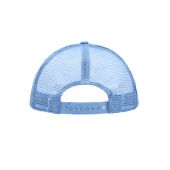 MB070 5 Panel Polyester Mesh Cap wit/lichtblauw one size