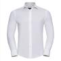 RUS Men LSL Fitted Stretch Shirt, White, S