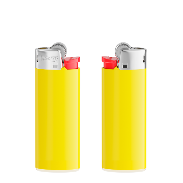 BIC® J25 Standaard aansteker J25 Lighter BO light yellow_BA white_FO red_HO chrome