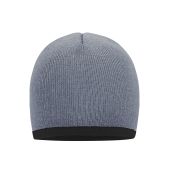 MB7584 Beanie with Contrasting Border lichtgrijs/donkergrijs one size