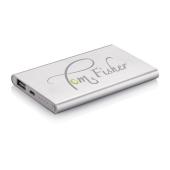 4.000 mAh dunne powerbank, zilver, wit